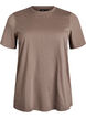 Basic katoenen T-shirt met ronde hals, Bruin, Packshot image number 0