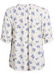 Blouse en viscose &agrave; fleurs avec manches mi-longues, Blanc, Packshot image number 1