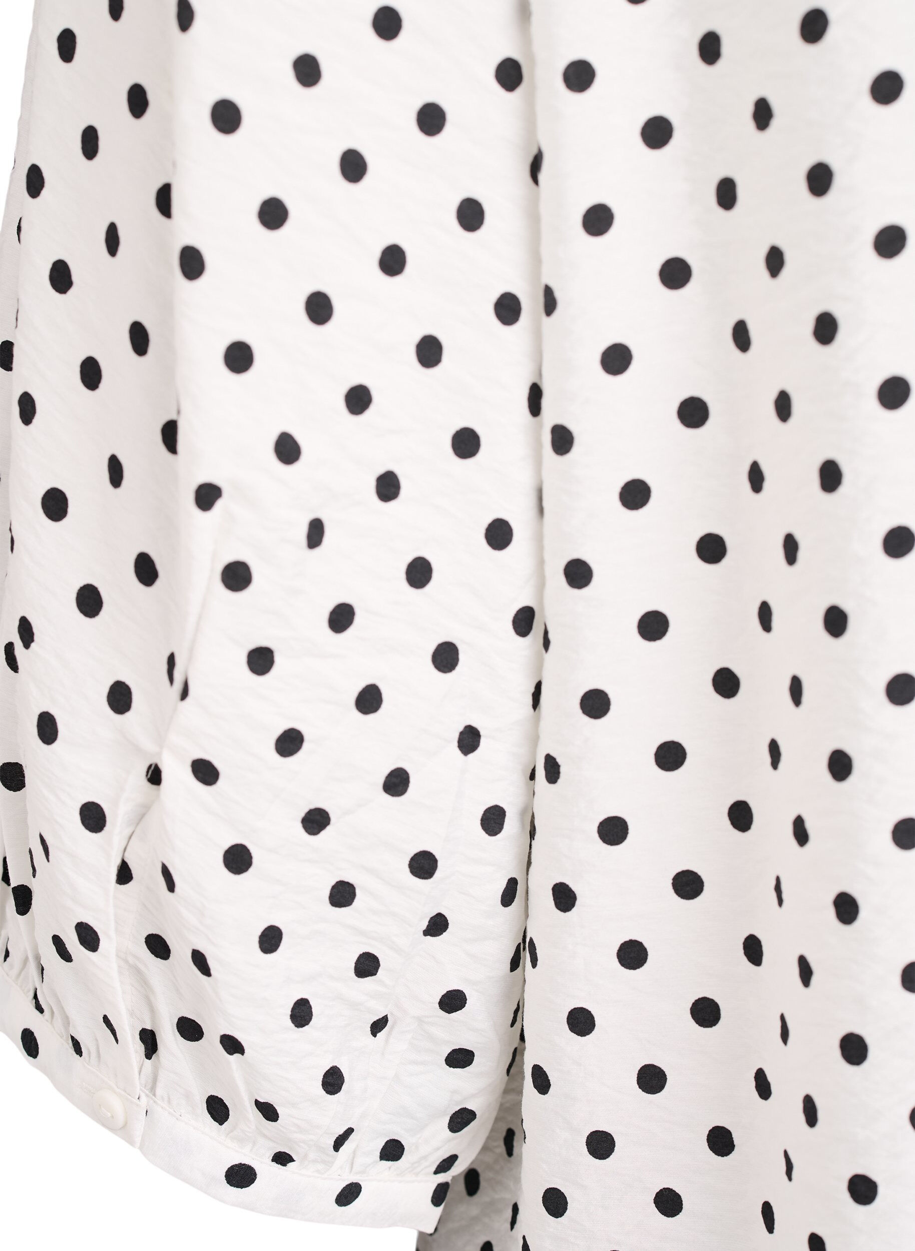 ZizziChemisier &agrave; pois et manches 3/4, Blanc, Packshot image number 3