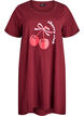Nachtjapon met korte mouwen van biologisch katoen, Rood, Packshot image number 0