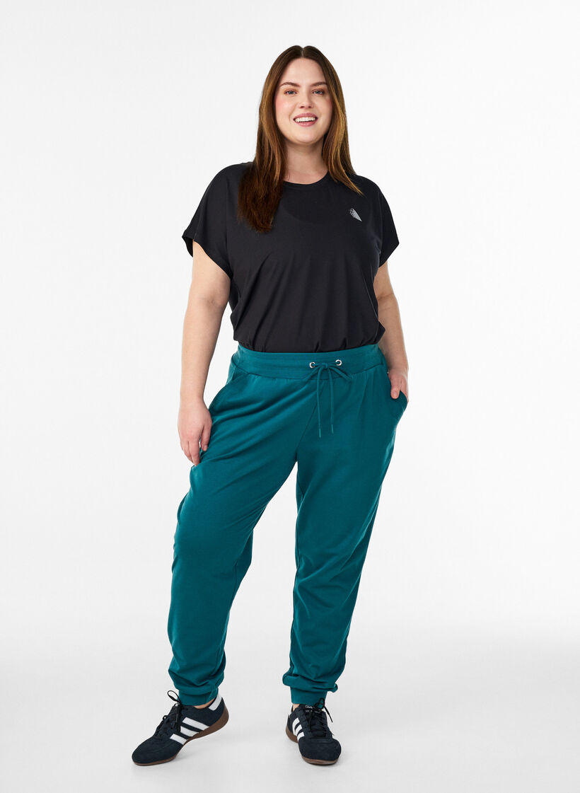 Pantalon de sport ample avec des poches, Vert, Model image number 1