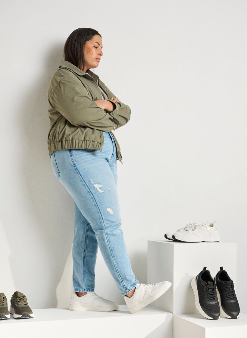 Wide fit - Sneakers met stiksel details, Wit, Image image number 0