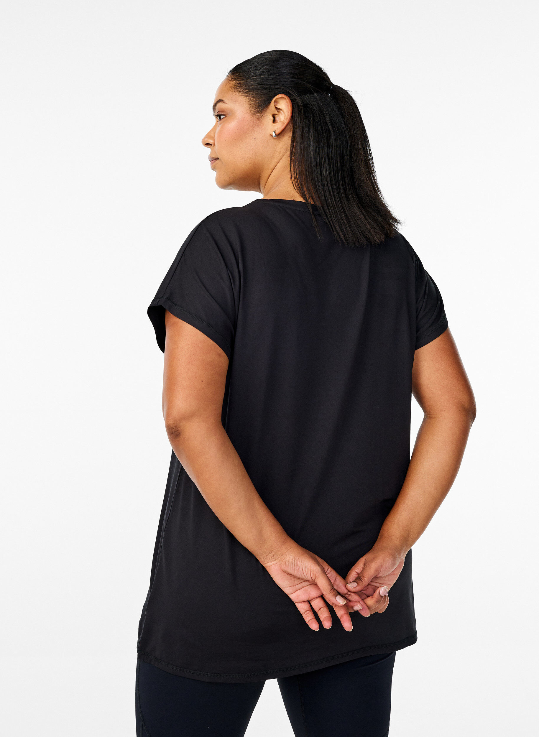 ZizziLang workout T-shirt, Zwart, Model image number 2