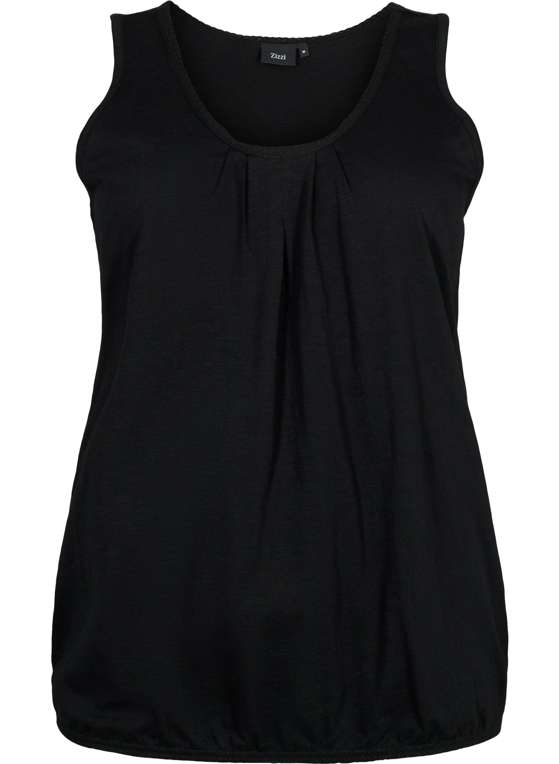 Zizzi2-pack katoenen topje met kanten randje, Rosebloom / Black, Packshot image number 3