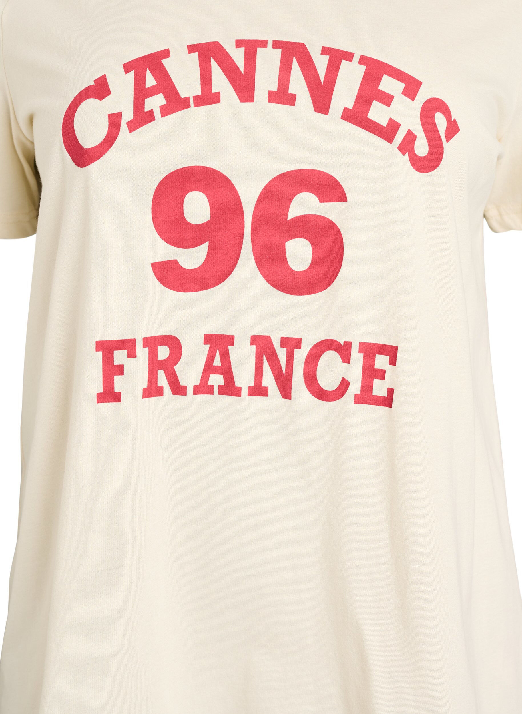 Zizzi T-shirt imprim&eacute;, Vanille, Packshot image number 2