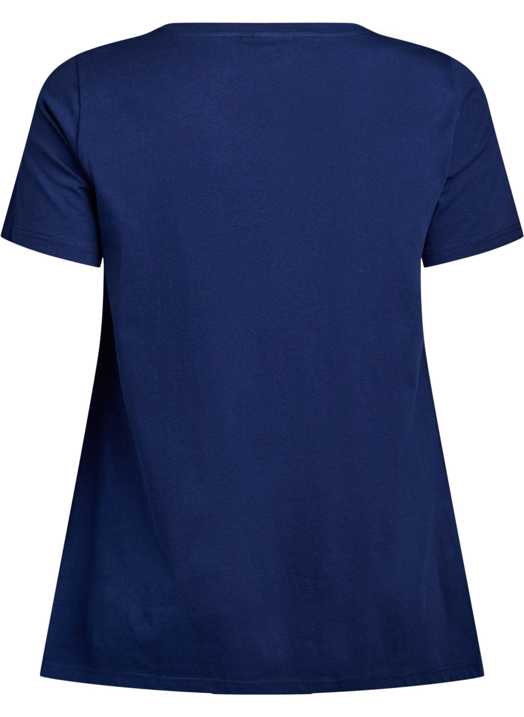ZizziT-shirt &agrave; col rond et coupe &eacute;vas&eacute;e, Bleu, Packshot image number 1