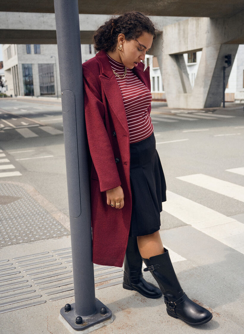 Korte geplooide rok met elastische tailleband, Zwart, Image image number 0
