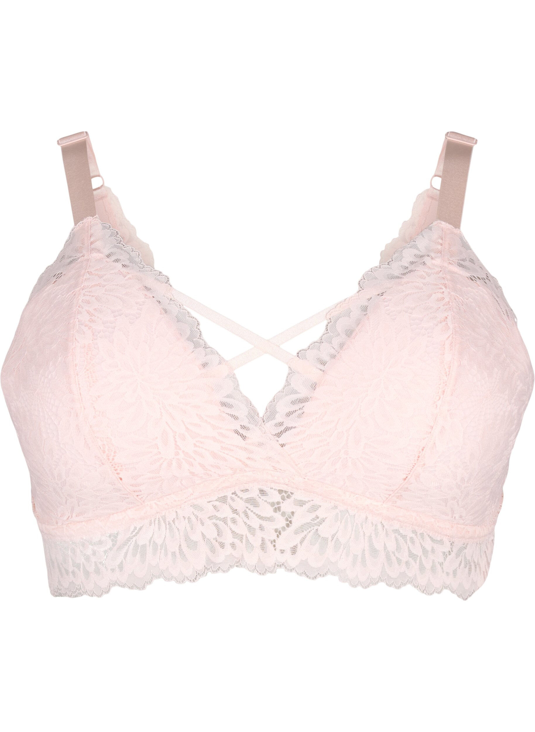 ZizziBralette met koorddetail en zachte vulling, Peach Blush, Packshot image number 0