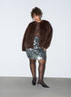 Jupe courte &agrave; sequins avec une ceinture &eacute;lastique, Gris anthracite, Model image number 1