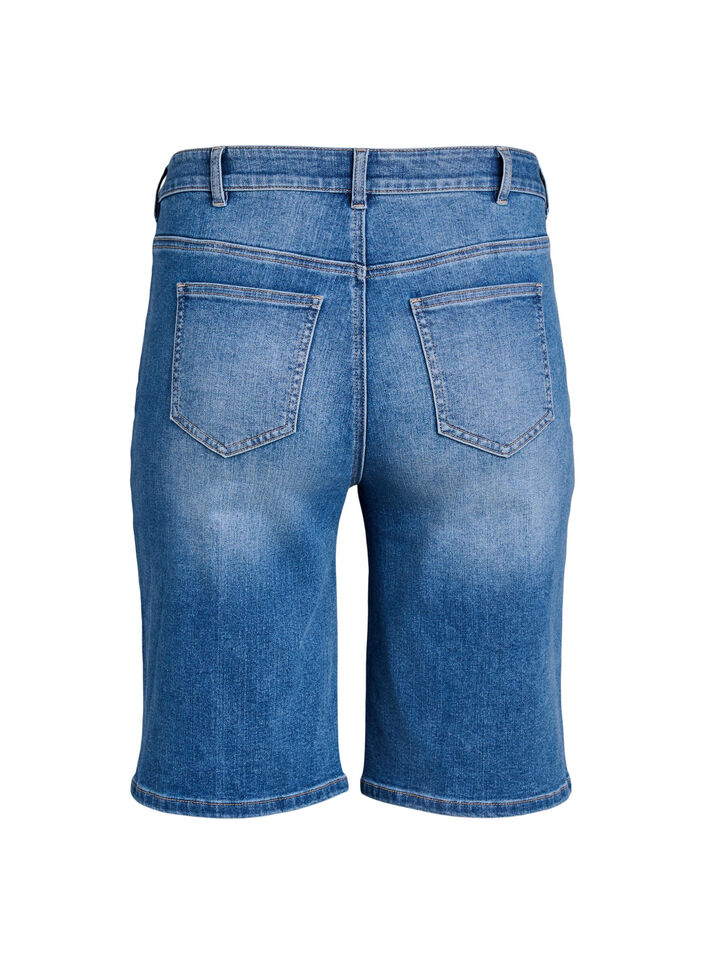 High waist denim Bermuda shorts, Blauw, Packshot image number 1