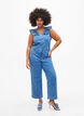 Denim jumpsuit met ruches, Light Blue Denim, Model image number 0