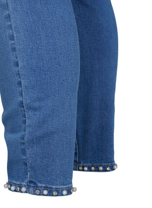 Cropped Amy jeans met parels, Light blue denim, Packshot image number 3