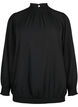 FLASH - Blouse à manches longues scintillante avec smocks	, Black w. Silver, Packshot image number 0
