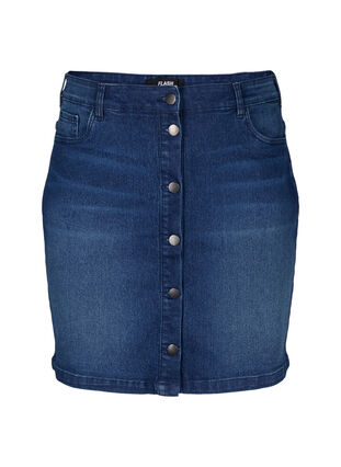 FLASH - Jupe en jean avec fermeture boutonnée, Dark Blue Denim, Packshot image number 0