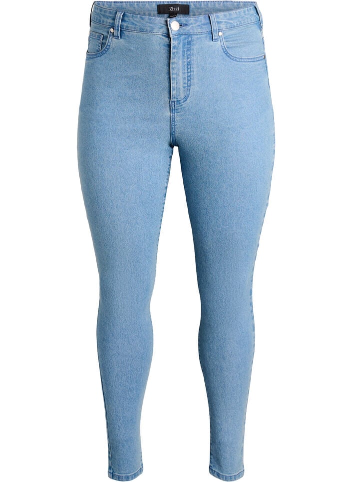 Amy super slim fit jeans met hoge taille, Blauw, Packshot image number 0