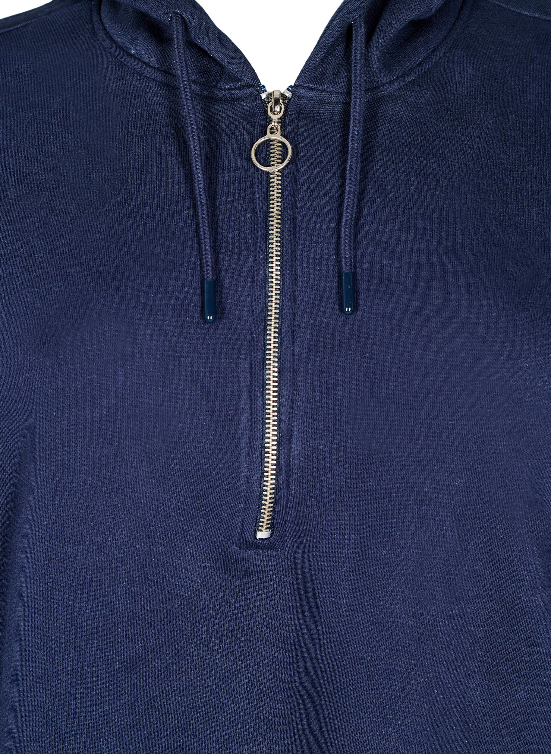 ZizziKort sweatshirt jurkje met capuchon en lange mouwen, Navy Blazer, Packshot image number 2