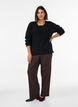 Blouse en maille avec motif ajour&eacute; textur&eacute;, Noir, Model image number 1