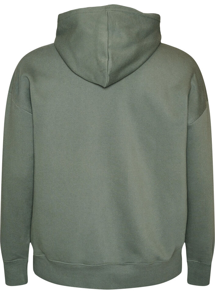 Hoodie met borstprint, Groen, Packshot image number 1