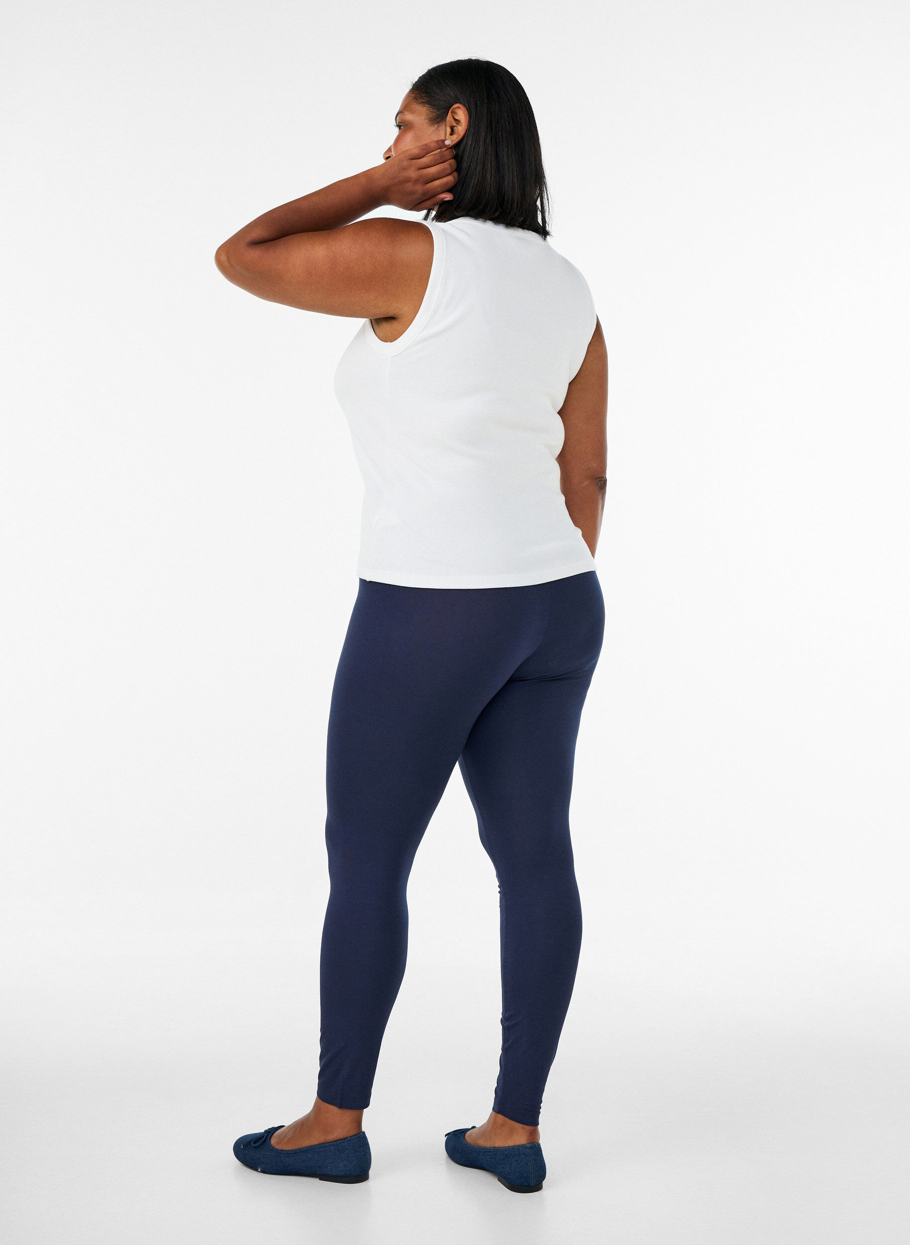 ZizziBasisleggings met extra lengte, Blauw, Model image number 1