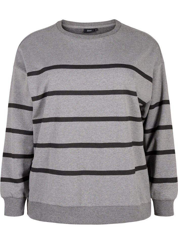 Sweatshirt met strepen, MGM w. Black Stripe, Packshot image number 0
