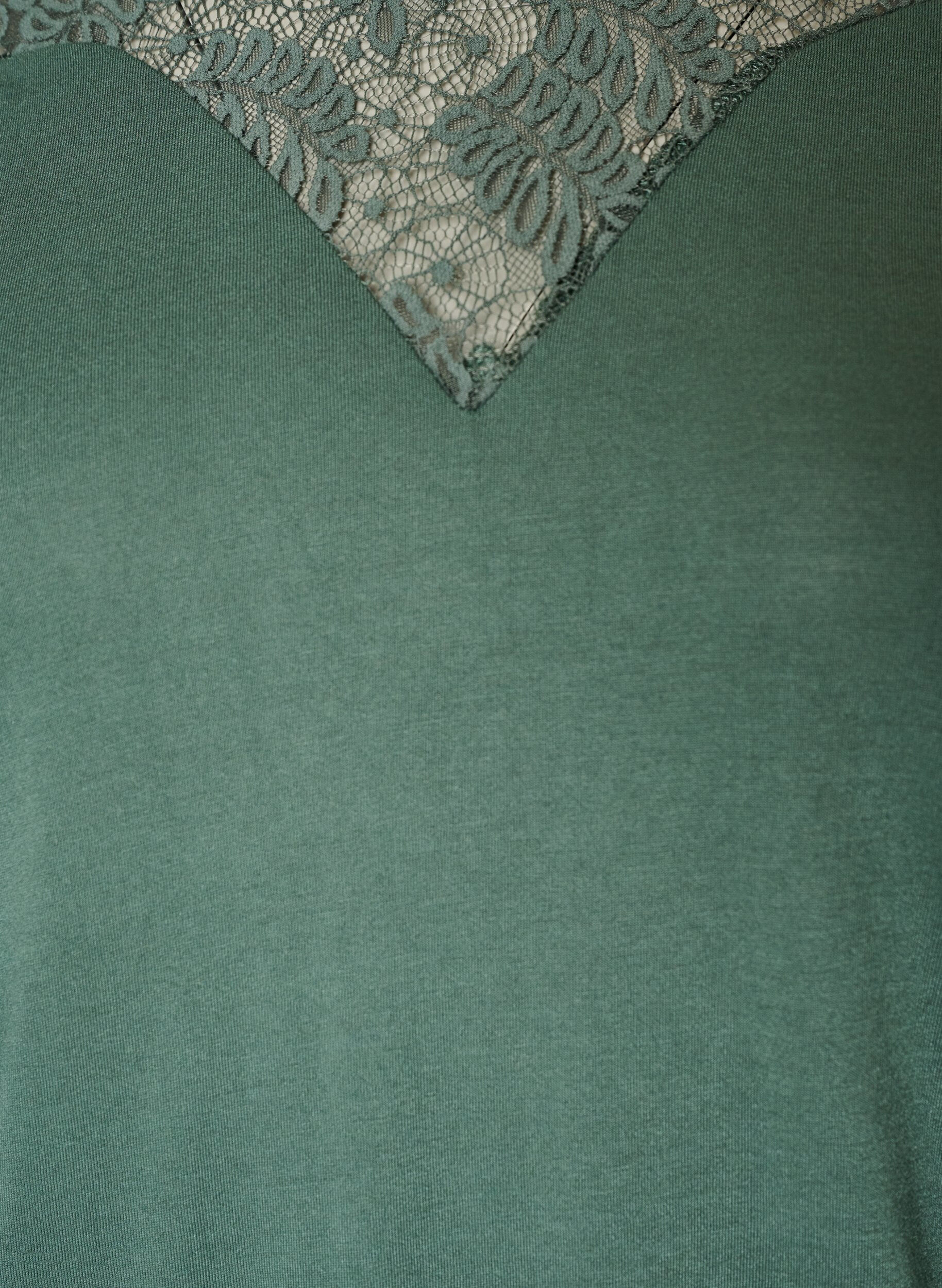 ZizziBlouse avec empi&egrave;cement en dentelle et manches ballon, Vert, Packshot image number 2