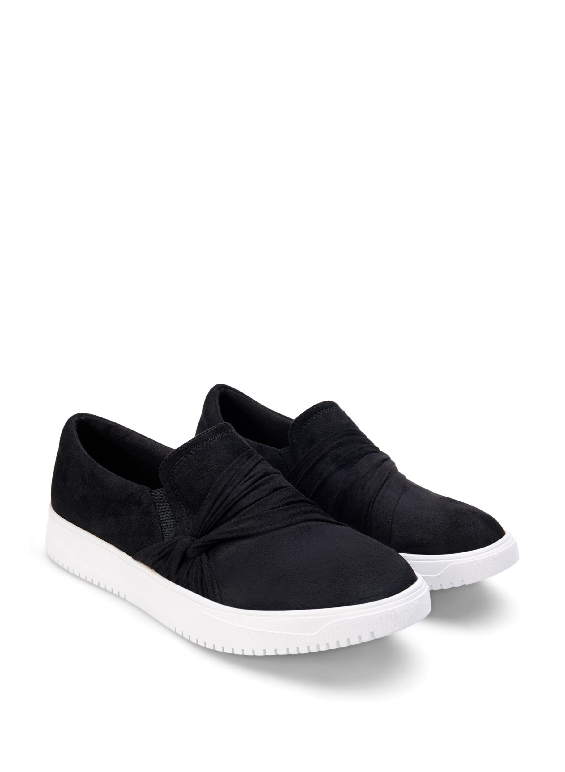 Zizzi Slip-on large avec d&eacute;tail de n&oelig;ud, Noir, Packshot image number 1