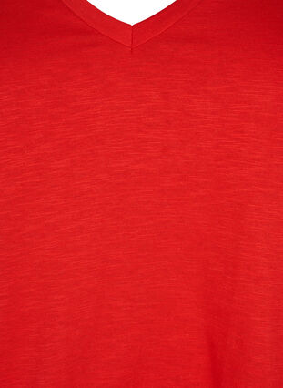 T-shirt basique à manches courtes avec col en V, Flame Scarlet, Packshot image number 2