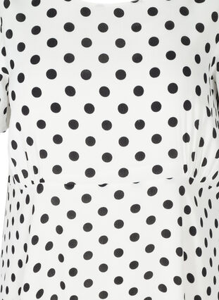 Robe à manches courtes en viscose à pois, White w. Black Dot, Packshot image number 2