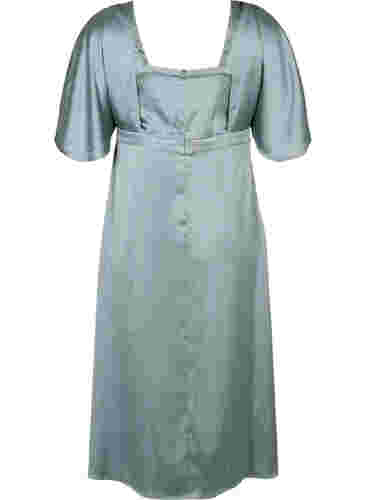 Maxi jurk met wikkel en korte mouwen, Silver Blue, Packshot image number 1