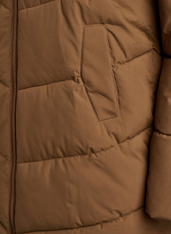 Doudoune mi-longue avec capuche, Camel, Packshot image number 3