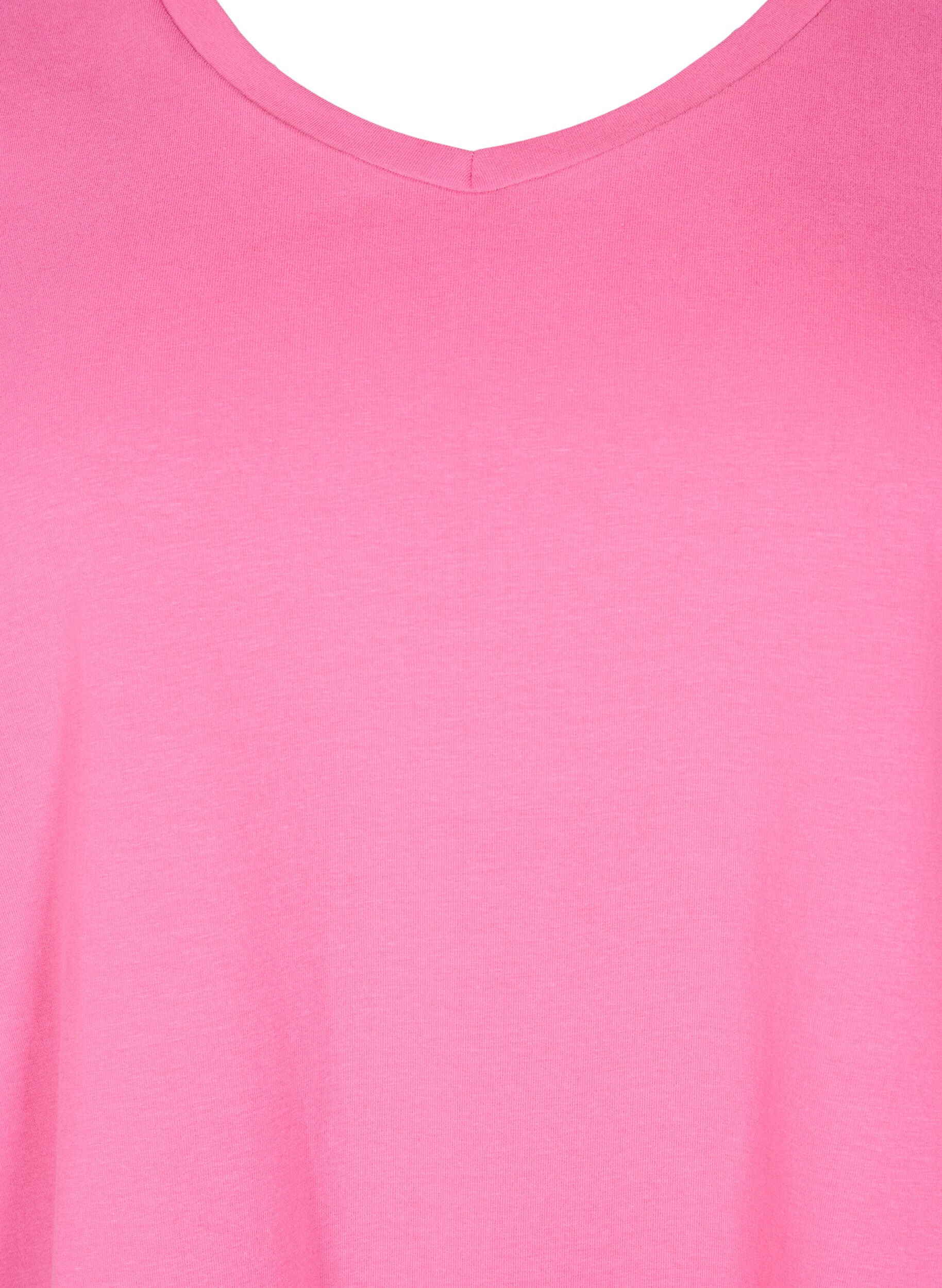 Zizzi T-shirt en coton uni basique, Rose, Packshot image number 2