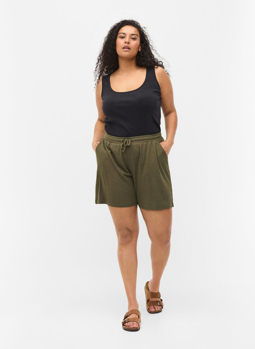 2-pack basic tanktops in rib, Black/Black, Model image number 2