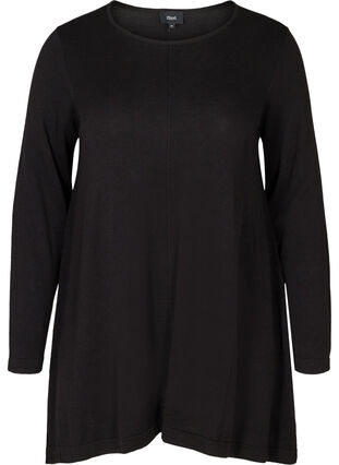 Blouse trapèze en tricot, Black, Packshot image number 0