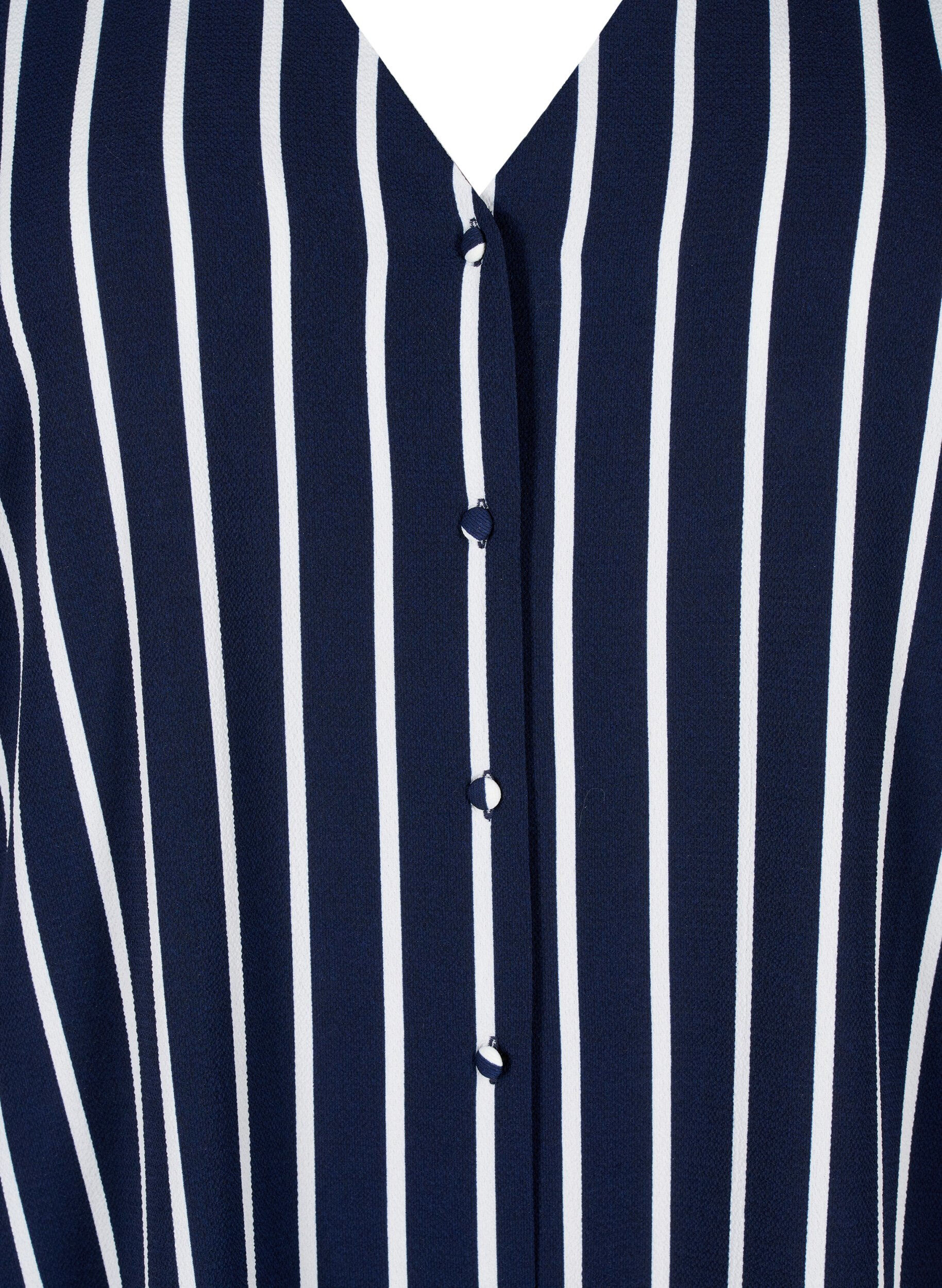 ZizziBlouse avec col en V et imprim&eacute;, Maritime Blue Stripe, Packshot image number 2