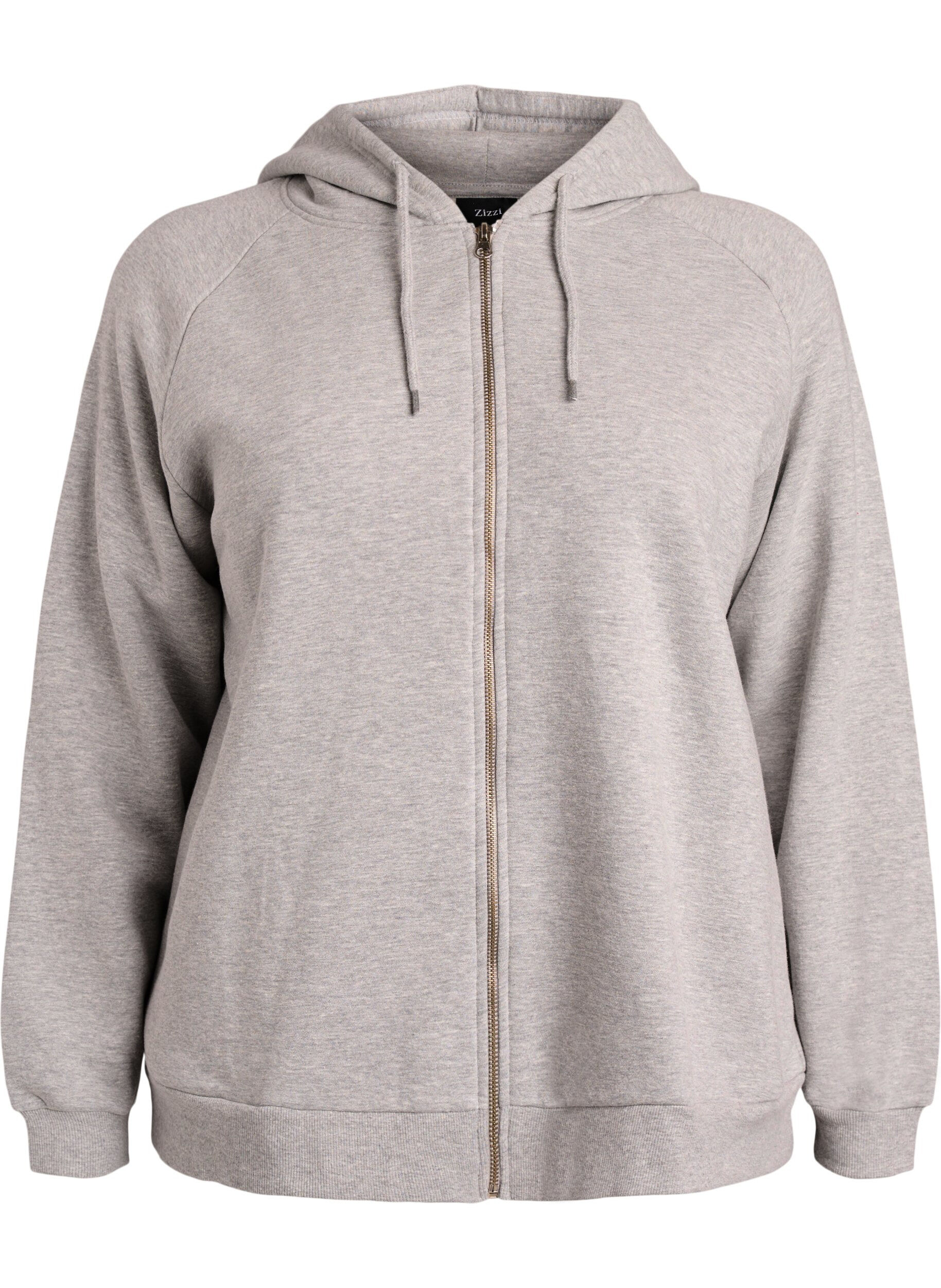 ZizziHoodie met rits, Grijs, Packshot image number 0