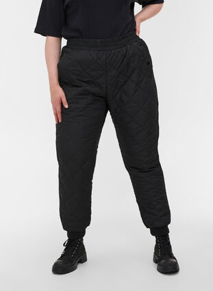 Pantalon thermique matelassé avec poches, Black, Model image number 2