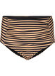 Hoge taille bikinibroekjes met strepen, Bruin, Packshot image number 0