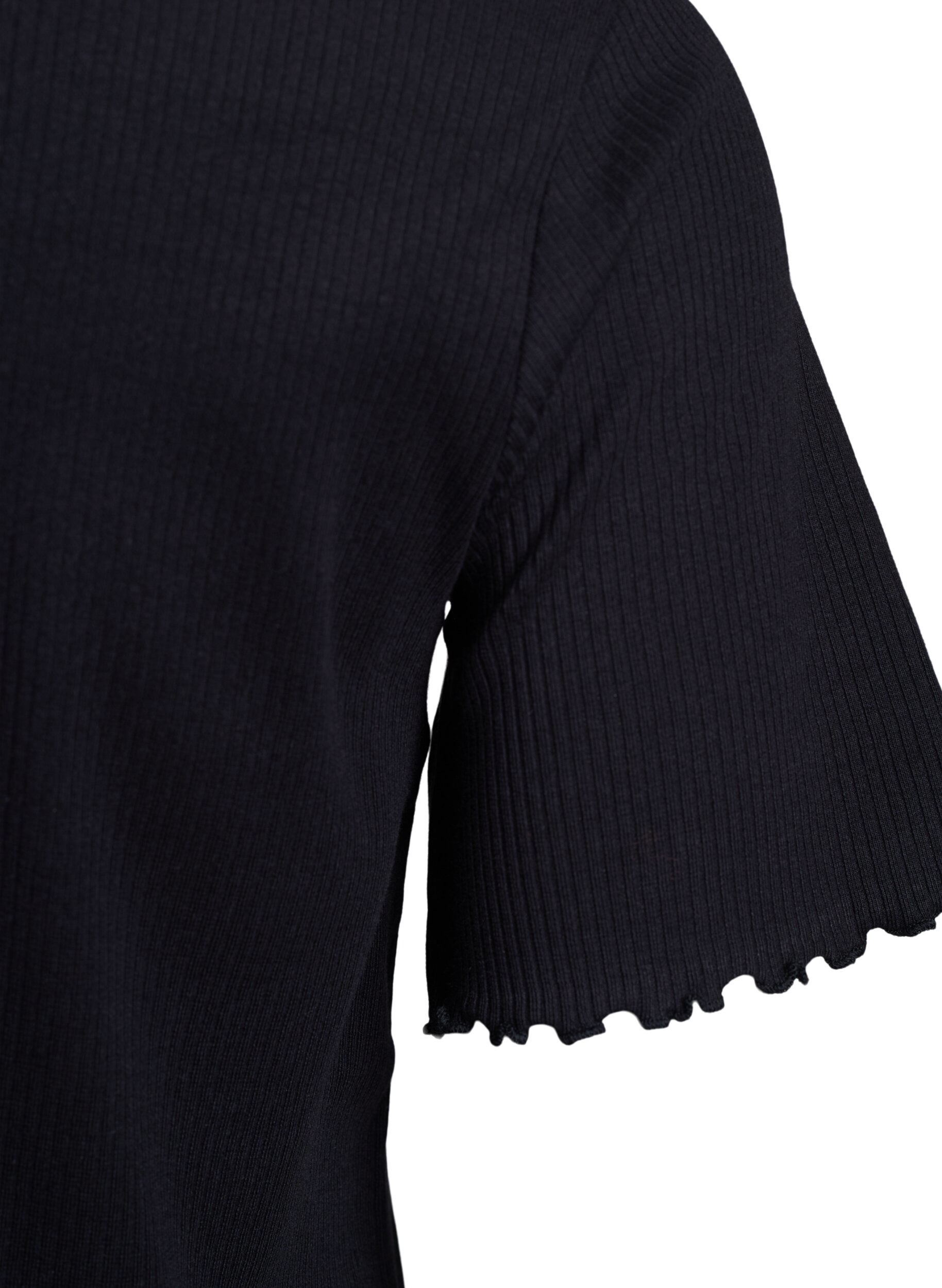 Zizzi Robe maxi en jersey avec manches courtes, Noir, Packshot image number 4