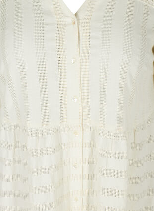 Tunique en coton avec boutons et manches 3/4, Antique White, Packshot image number 2