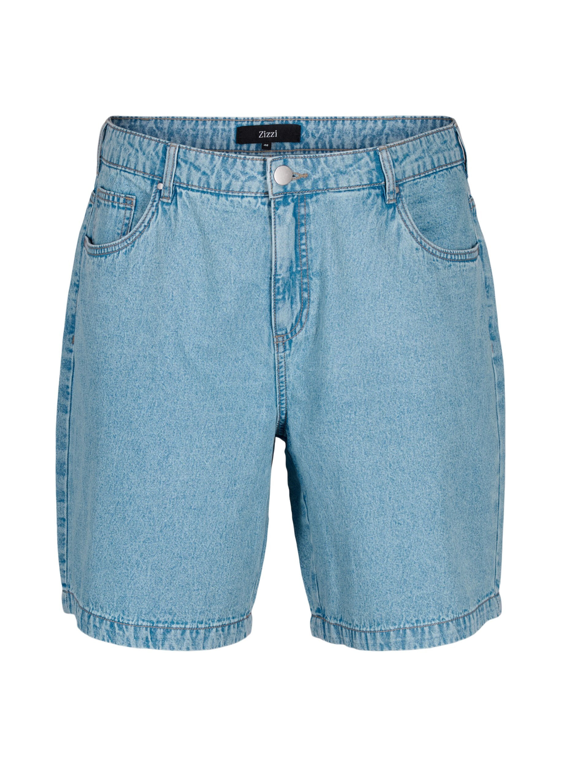 Zizzi Shorts en jean taille haute, Light Blue Denim, Packshot image number 0