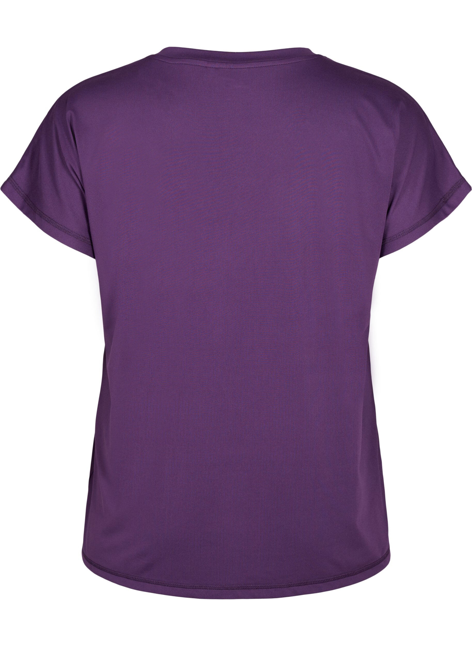 Zizzi T-shirt de sport ample avec col en V, Violet, Packshot image number 1