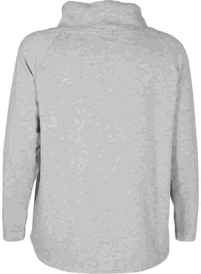Sweatshirt met hoge kraag, Light Grey Melange, Packshot image number 1
