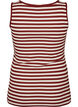 Gestreepte tanktop met een ribstructuur, Rood, Packshot image number 1