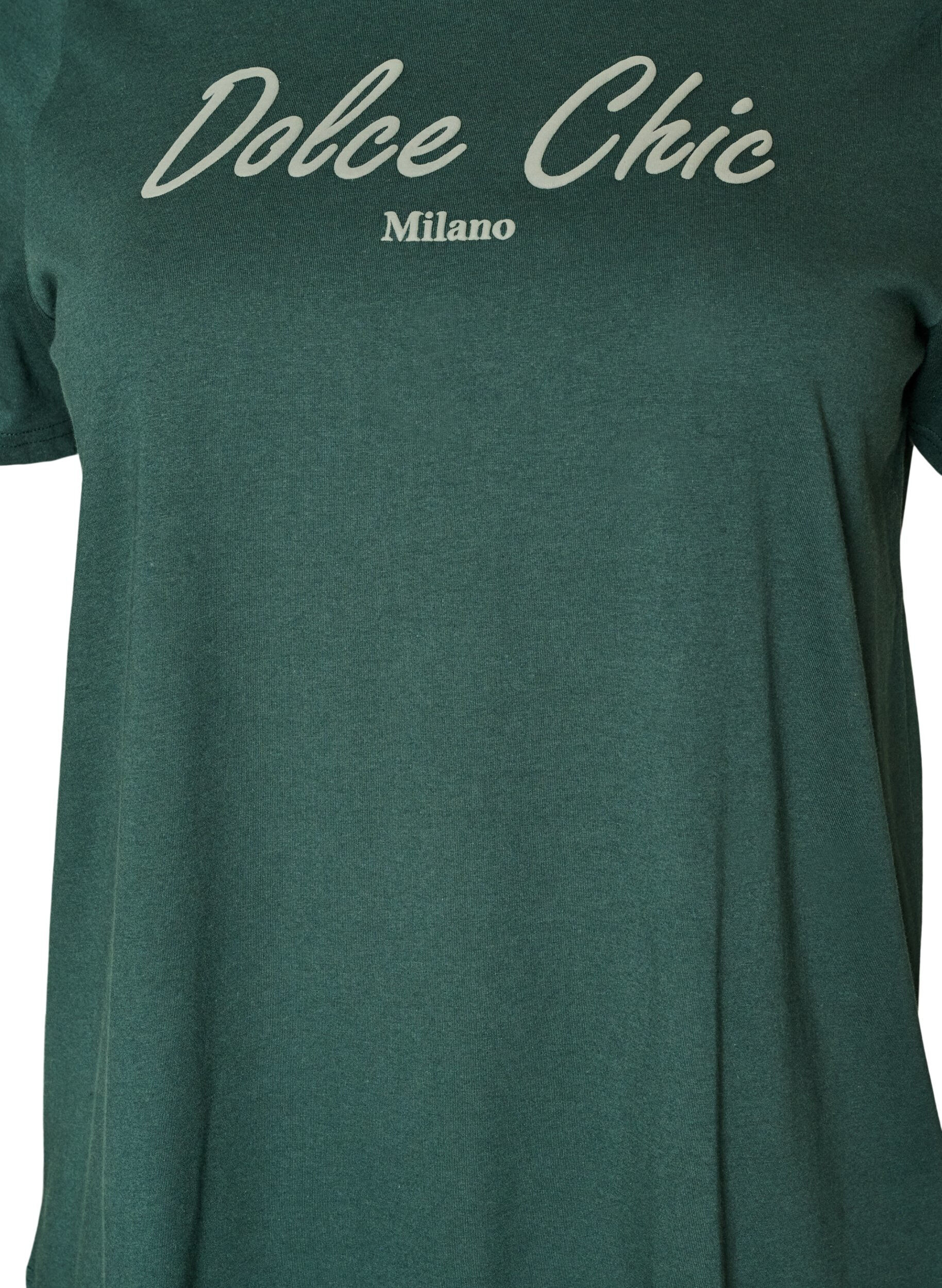 ZizziT-shirt van biologisch katoen met print, Groen, Packshot image number 2