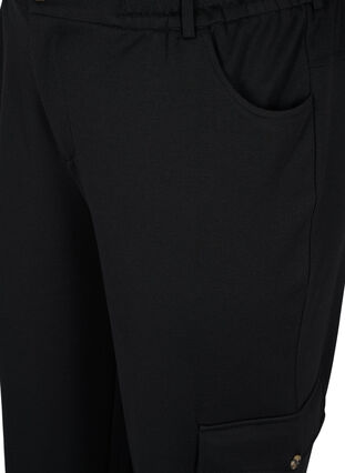 Pantalon ample avec bord élastique et poches, Black, Packshot image number 2