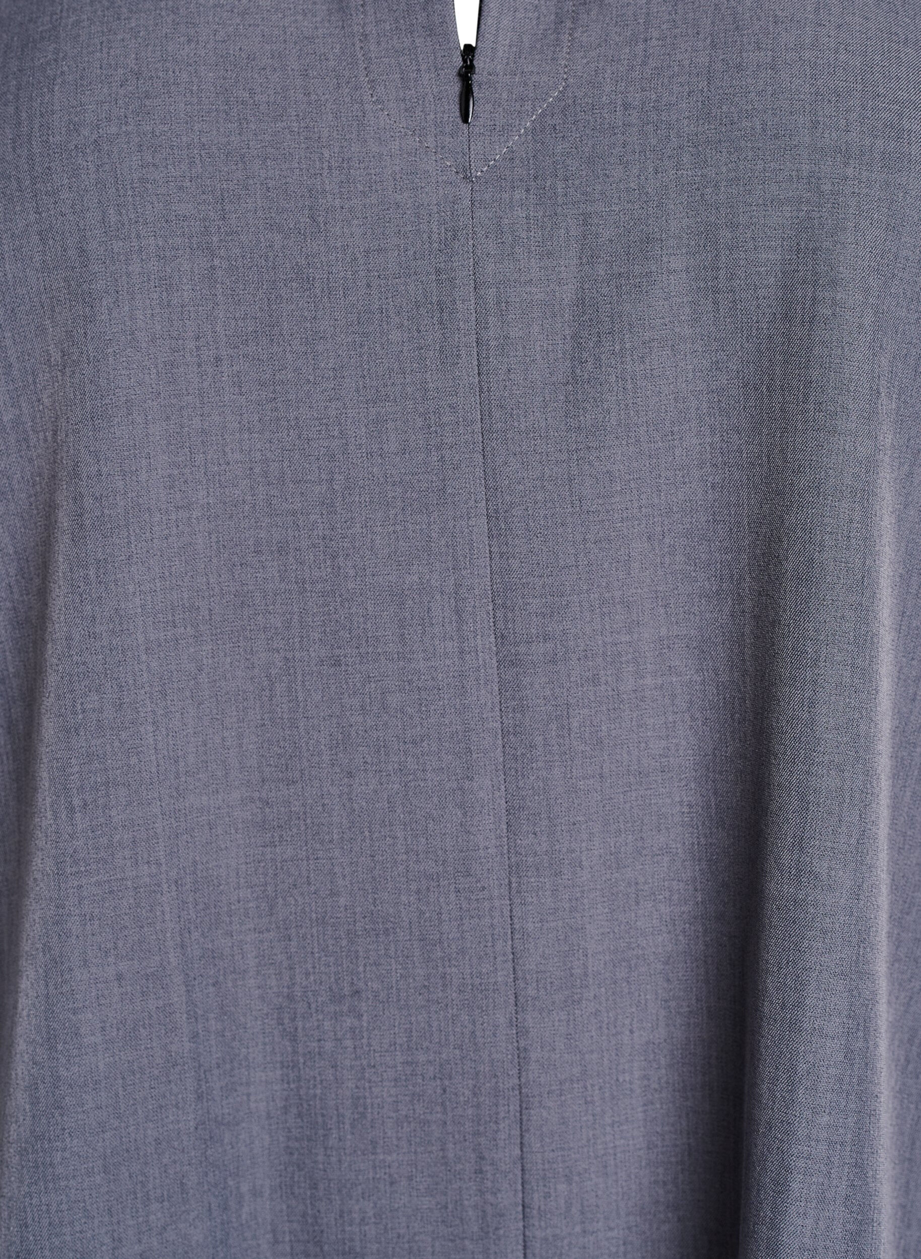 Zizzi Robe courte &agrave; coupe &eacute;vas&eacute;e avec fermeture &eacute;clair et manches 3/4, Gris, Packshot image number 2