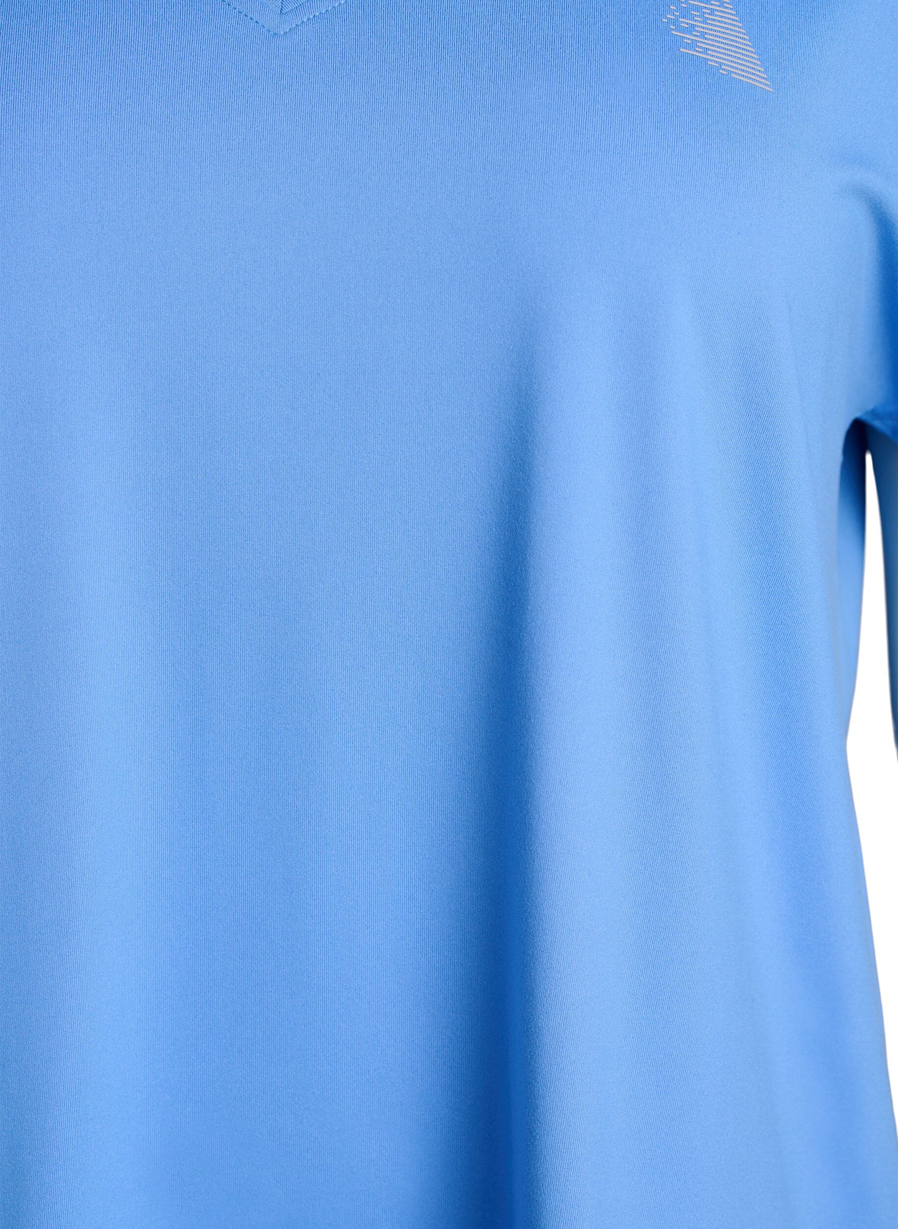 ZizziT-shirt ample de sport &agrave; col en V, Bleu, Packshot image number 2