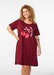 Chemise de nuit &agrave; manches courtes en coton biologique, Bordeaux, Model image number 0