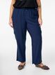 Pantalon cargo taille haute, Bleu, Model image number 2