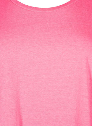 T-shirt van katoen in neon kleur, Neon pink, Packshot image number 2